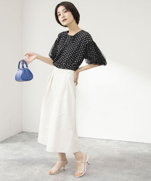 NOLLEY’S(ノーリーズ)の「◇【WEB限定】袖チュールブラウス(シャツ/ブラウス・レディース・ブラック/オフホワイト/ホワイト系その他4/ブラック系その他3・FREE)」の7枚目の写真