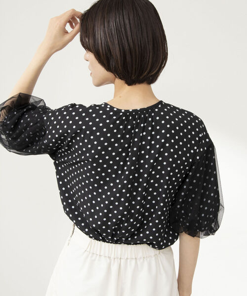 NOLLEY’S(ノーリーズ)の「◇【WEB限定】袖チュールブラウス(シャツ/ブラウス・レディース・ブラック/オフホワイト/ホワイト系その他4/ブラック系その他3・FREE)」の10枚目の写真
