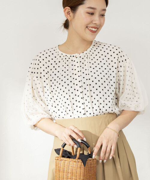 NOLLEY’S(ノーリーズ)の「◇【WEB限定】袖チュールブラウス(シャツ/ブラウス・レディース・ブラック/オフホワイト/ホワイト系その他4/ブラック系その他3・FREE)」の17枚目の写真