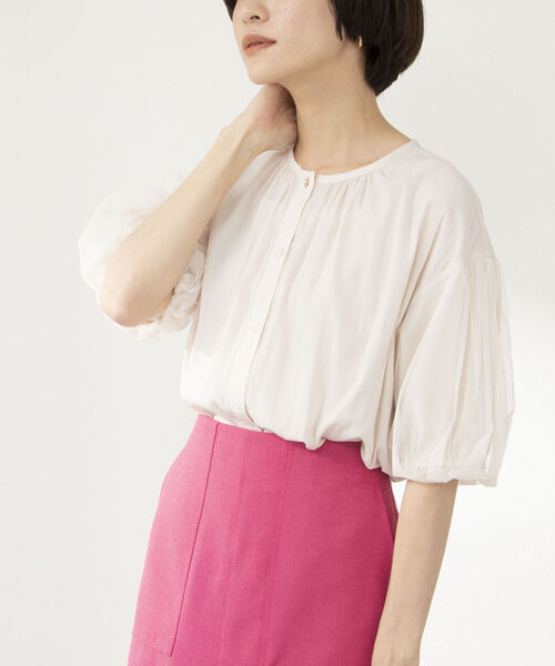 NOLLEY’S(ノーリーズ)の「◇【WEB限定】袖チュールブラウス(シャツ/ブラウス・レディース・ブラック/オフホワイト/ホワイト系その他4/ブラック系その他3・FREE)」の21枚目の写真