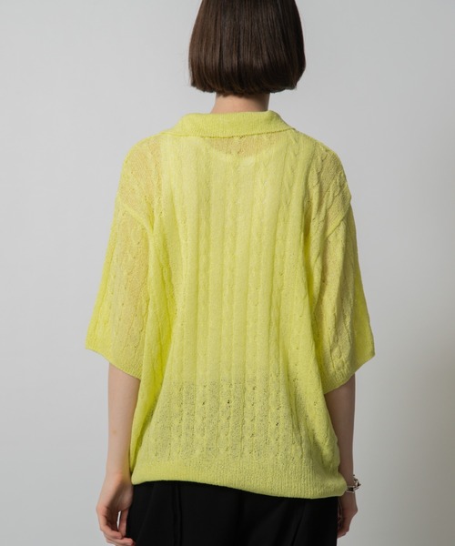 D.TT.K（ディティーティーケー）の「【ユニセックス】KNIT POLO レースニット ポロ（ニット/セーター・メンズ・ブラック/イエロー/グリーン・FREE）」の15枚目の写真