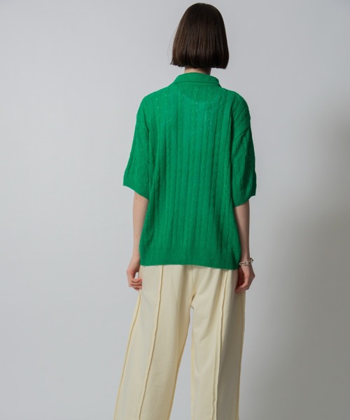 D.TT.K（ディティーティーケー）の「【ユニセックス】KNIT POLO レースニット ポロ（ニット/セーター・メンズ・ブラック/イエロー/グリーン・FREE）」の20枚目の写真