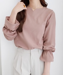 alotta（アロッタ）の「《UV対策/吸水速乾/ストレッチ/抗菌防臭》キャンディースリーブハートネックブラウス（シャツ/ブラウス）」