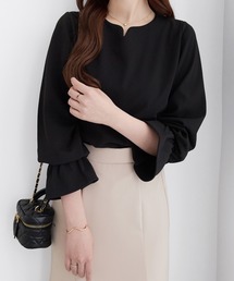 alotta（アロッタ）の「《UV対策/吸水速乾/ストレッチ/抗菌防臭》キャンディースリーブハートネックブラウス（シャツ/ブラウス）」