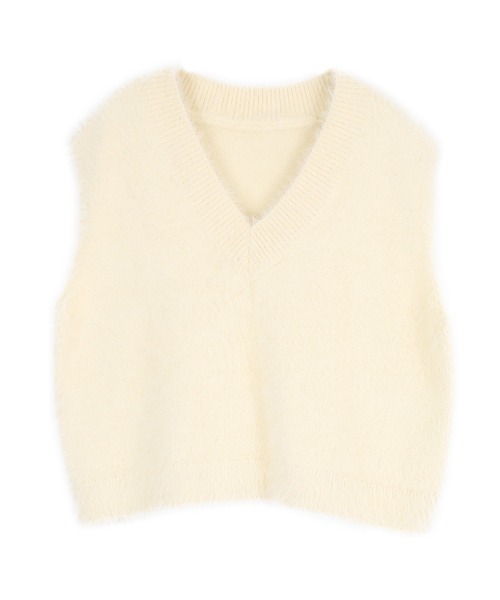 titivate（ティティベイト）の「シャギーニットベスト（ベスト・レディース・ベージュ/ライトグレー/アイボリー/ライトピンク・FREE）」の5枚目の写真