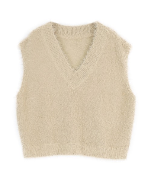 titivate（ティティベイト）の「シャギーニットベスト（ベスト・レディース・ベージュ/ライトグレー/アイボリー/ライトピンク・FREE）」の7枚目の写真