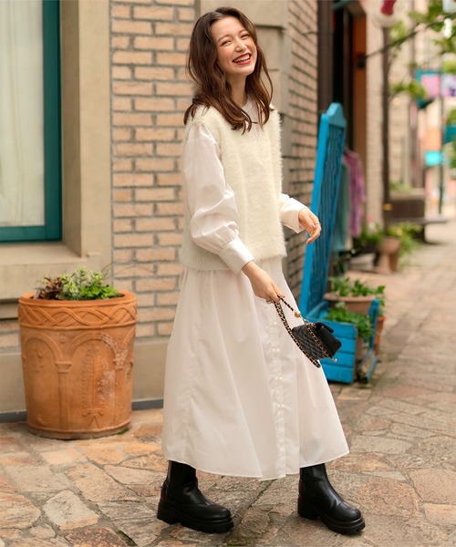 titivate（ティティベイト）の「シャギーニットベスト（ベスト・レディース・ベージュ/ライトグレー/アイボリー/ライトピンク・FREE）」の9枚目の写真