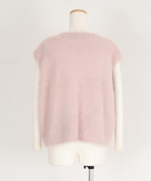 titivate（ティティベイト）の「シャギーニットベスト（ベスト・レディース・ベージュ/ライトグレー/アイボリー/ライトピンク・FREE）」の19枚目の写真