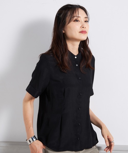 A/C DESIGN BY ALPHA CUBIC（エーシーデザインバイアルファキュービック）の「シアーブラウス（シャツ/ブラウス・レディース・ブルー/オフホワイト/ブラック・11号/9号/13号）」の2枚目の写真