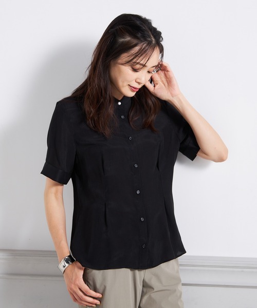 A/C DESIGN BY ALPHA CUBIC（エーシーデザインバイアルファキュービック）の「シアーブラウス（シャツ/ブラウス・レディース・ブルー/オフホワイト/ブラック・11号/9号/13号）」の12枚目の写真