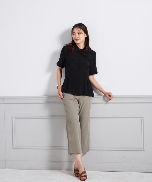 A/C DESIGN BY ALPHA CUBIC（エーシーデザインバイアルファキュービック）の「シアーブラウス（シャツ/ブラウス・レディース・ブルー/オフホワイト/ブラック・11号/9号/13号）」の14枚目の写真