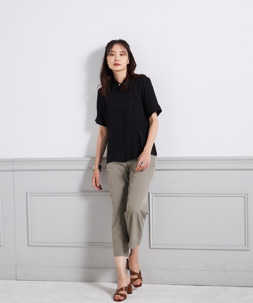 A/C DESIGN BY ALPHA CUBIC（エーシーデザインバイアルファキュービック）の「シアーブラウス（シャツ/ブラウス・レディース・ブルー/オフホワイト/ブラック・11号/9号/13号）」の16枚目の写真