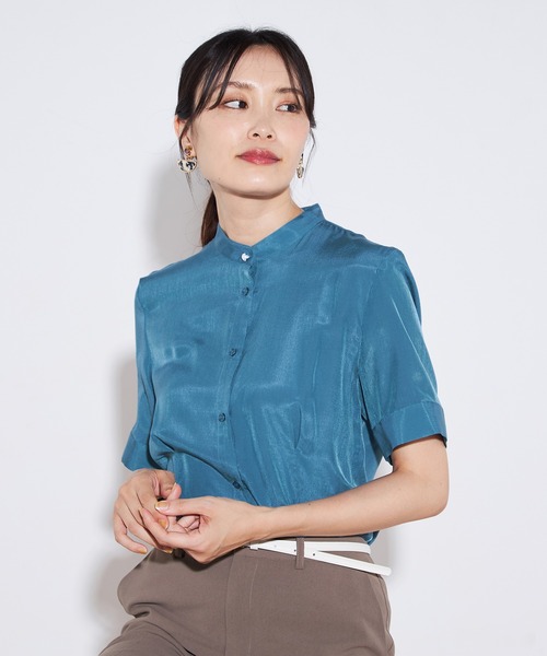 A/C DESIGN BY ALPHA CUBIC（エーシーデザインバイアルファキュービック）の「シアーブラウス（シャツ/ブラウス・レディース・ブルー/オフホワイト/ブラック・11号/9号/13号）」の18枚目の写真