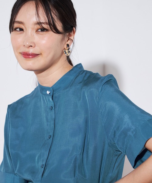 A/C DESIGN BY ALPHA CUBIC（エーシーデザインバイアルファキュービック）の「シアーブラウス（シャツ/ブラウス・レディース・ブルー/オフホワイト/ブラック・11号/9号/13号）」の19枚目の写真