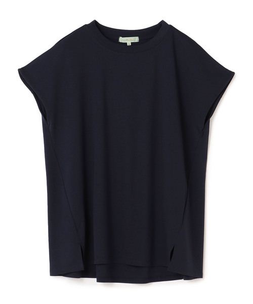 Petit Honfleur(プチオンフルール)の「【接触冷感】チュニックプルオーバー(Tシャツ/カットソー・レディース・ネイビー/サックスブルー/グリーン・M/L)」の2枚目の写真