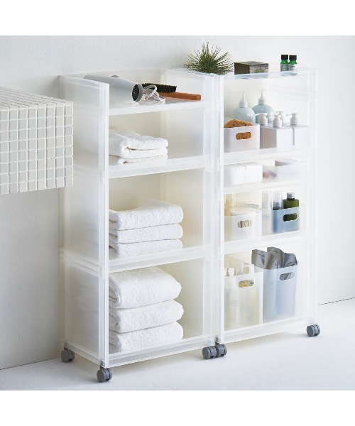 MUJI 収納家具 ポリプロピレン収納ラック・深型 幅37×奥行26×高さ17