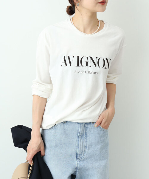 SLOBE IENA（スローブイエナ）の「AVIGNONロングTEE（Tシャツ/カットソー・レディース・ホワイト/チャコールグレー/ベージュ・FREE）」の5枚目の写真