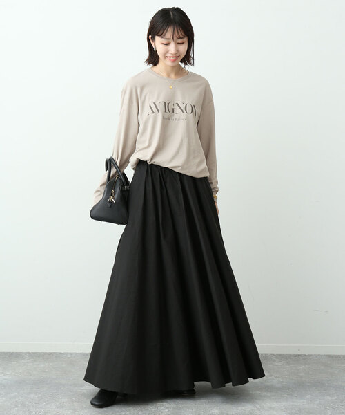 SLOBE IENA（スローブイエナ）の「AVIGNONロングTEE（Tシャツ/カットソー・レディース・ホワイト/チャコールグレー/ベージュ・FREE）」の10枚目の写真