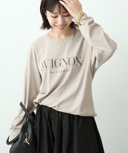 SLOBE IENA（スローブイエナ）の「AVIGNONロングTEE（Tシャツ/カットソー・レディース・ホワイト/チャコールグレー/ベージュ・FREE）」の13枚目の写真