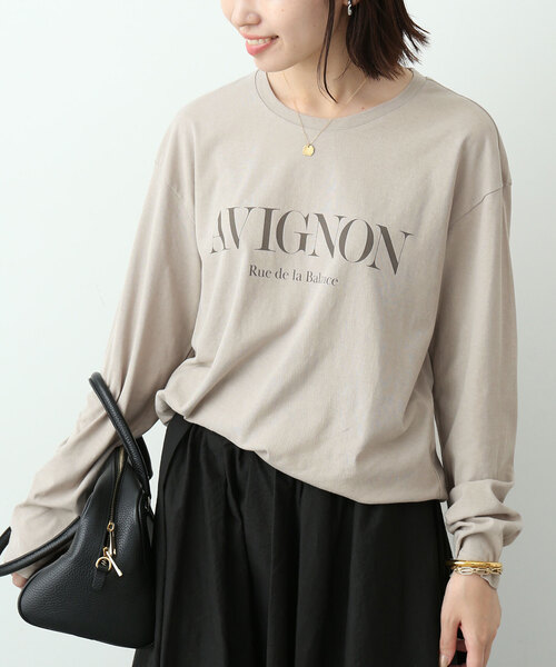 SLOBE IENA（スローブイエナ）の「AVIGNONロングTEE（Tシャツ/カットソー・レディース・ホワイト/チャコールグレー/ベージュ・FREE）」の14枚目の写真
