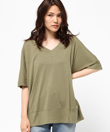 MOUSSY | LOOSE V/N SHORT SLEEVE TEE(Tシャツ/カットソー)