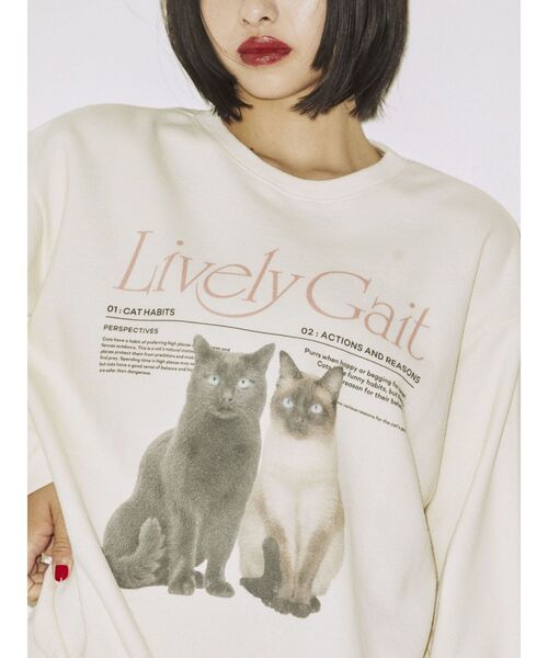 jouetie（ジュエティ）の「キャットルーズプルオーバー【スウェット/トレーナー】（スウェット・レディース・オフホワイト/ブラック/パープル・MEDIUM）」の9枚目の写真