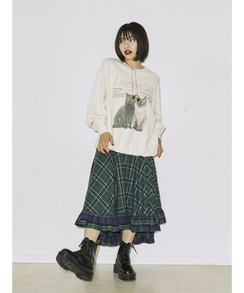 jouetie（ジュエティ）の「キャットルーズプルオーバー【スウェット/トレーナー】（スウェット・レディース・オフホワイト/ブラック/パープル・MEDIUM）」の12枚目の写真