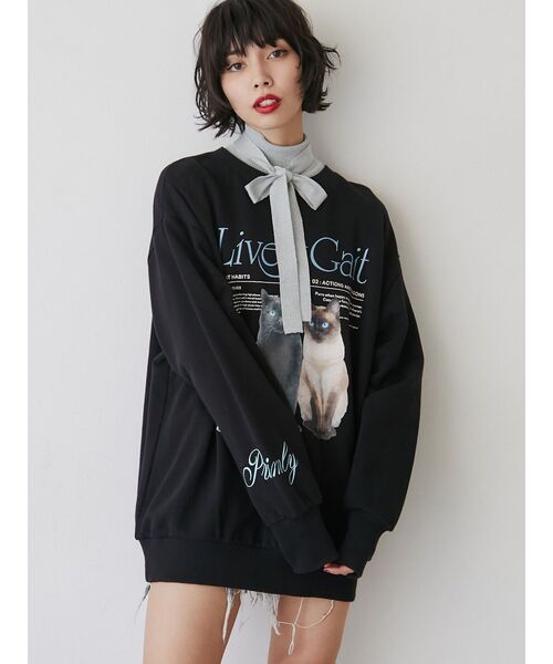 jouetie（ジュエティ）の「キャットルーズプルオーバー【スウェット/トレーナー】（スウェット・レディース・オフホワイト/ブラック/パープル・MEDIUM）」の18枚目の写真