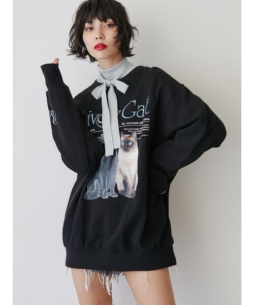 jouetie（ジュエティ）の「キャットルーズプルオーバー【スウェット/トレーナー】（スウェット・レディース・オフホワイト/ブラック/パープル・MEDIUM）」の19枚目の写真