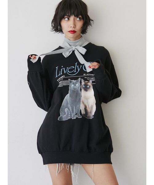 jouetie（ジュエティ）の「キャットルーズプルオーバー【スウェット/トレーナー】（スウェット・レディース・オフホワイト/ブラック/パープル・MEDIUM）」の20枚目の写真