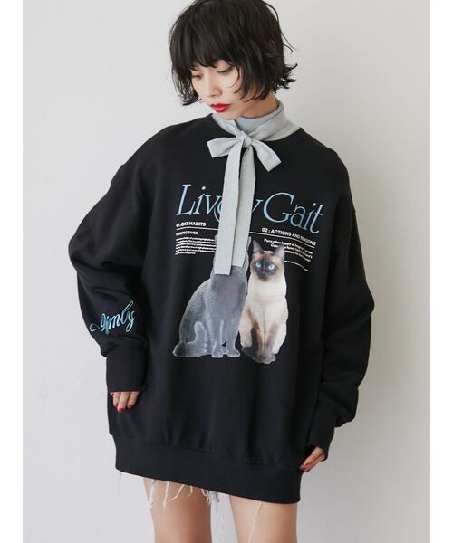 jouetie（ジュエティ）の「キャットルーズプルオーバー【スウェット/トレーナー】（スウェット・レディース・オフホワイト/ブラック/パープル・MEDIUM）」の21枚目の写真