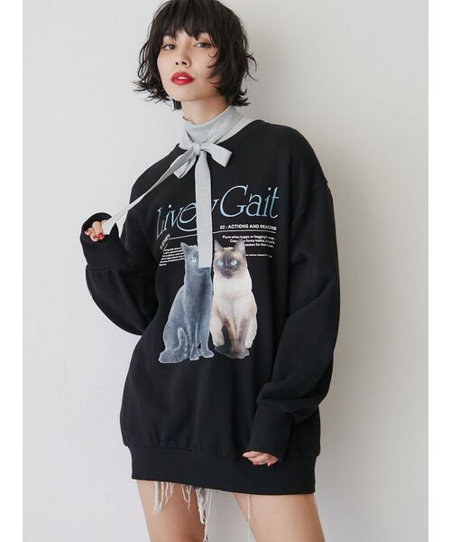 jouetie（ジュエティ）の「キャットルーズプルオーバー【スウェット/トレーナー】（スウェット・レディース・オフホワイト/ブラック/パープル・MEDIUM）」の22枚目の写真