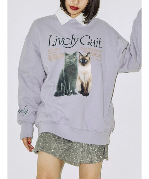 jouetie（ジュエティ）の「キャットルーズプルオーバー【スウェット/トレーナー】（スウェット・レディース・オフホワイト/ブラック/パープル・MEDIUM）」の3枚目の写真