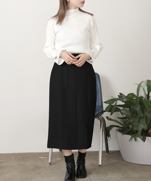 ROOPTOKYO（ループトウキョウ）の「袖ボタンハイネックニット（ニット/セーター・レディース・ブラウン/ホワイト/グリーン/ブラック・FREE）」の15枚目の写真