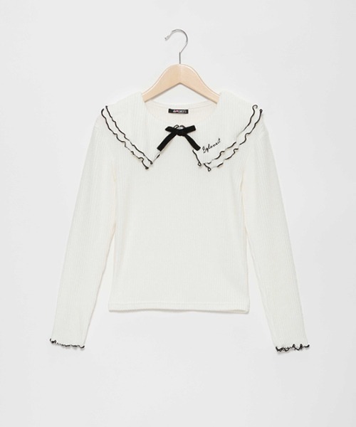 by LOVEiT(バイラビット)の「衿つきプルオーバー(スウェット・キッズ・オフホワイト/マルチ/ピンク・160cm/120cm/130cm/140cm/150cm)」の2枚目の写真