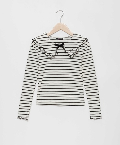 by LOVEiT(バイラビット)の「衿つきプルオーバー(スウェット・キッズ・オフホワイト/マルチ/ピンク・160cm/120cm/130cm/140cm/150cm)」の1枚目の写真