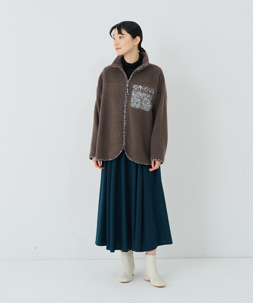 専用　アデュートリステス　adieu tristesse リバティ　ボアブルゾン ADIEU TRISTESSE（アデュートリステス）の「リバティプリントパッチ