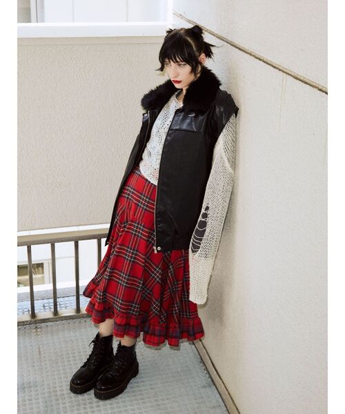 jouetie（ジュエティ）の「ファーカラーボンバージャケット（ブルゾン・レディース・ブラック/ブラウン/グリーン・MEDIUM）」の21枚目の写真