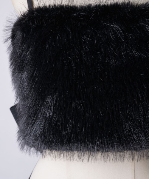 VIOLETTA(ヴィオレッタ)の「バックリボンボリュームファービスチェ(その他トップス・レディース・チャコールグレー/ブルー/ブラック/ホワイト/レッド・FREE)」の9枚目の写真