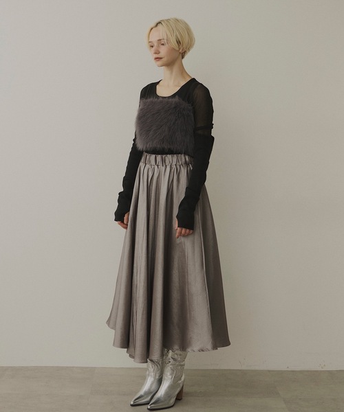 VIOLETTA(ヴィオレッタ)の「バックリボンボリュームファービスチェ(その他トップス・レディース・チャコールグレー/ブルー/ブラック/ホワイト/レッド・FREE)」の17枚目の写真