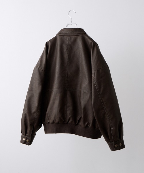 【CLEL】ヴィンテージデザイン合皮ブルゾン CLEL】Vintage Design Blouson/ヴィンテージデザイン合皮