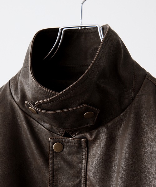 セール】【CLEL】Vintage Design Blouson/ヴィンテージデザイン合皮