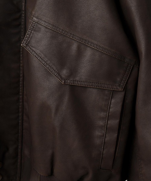 CLEL】Vintage Design Blouson/ヴィンテージデザイン合皮
