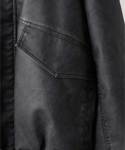 CLEL】Vintage Design Blouson/ヴィンテージデザイン合皮