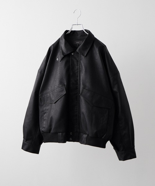 CLEL】Vintage Design Blouson/ヴィンテージデザイン合皮