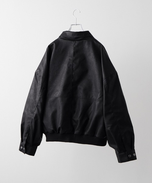 CLEL】Vintage Design Blouson/ヴィンテージデザイン合皮