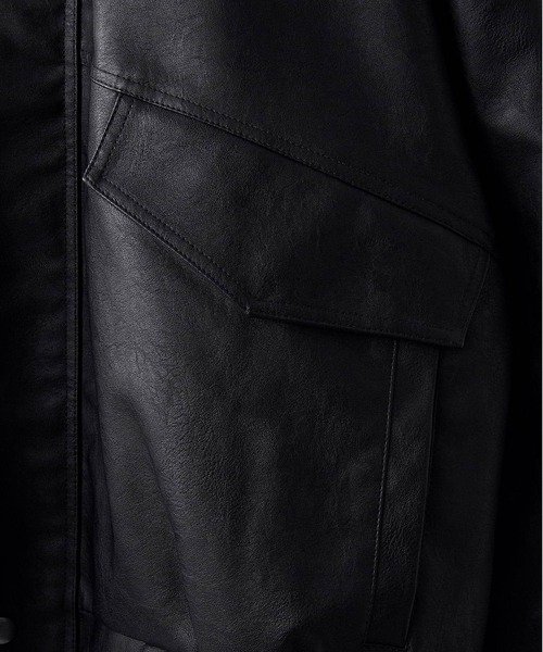 セール】【CLEL】Vintage Design Blouson/ヴィンテージデザイン合皮