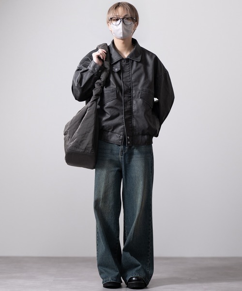 【CLEL】ヴィンテージデザイン合皮ブルゾン　ブラック　Sサイズ CLEL ブルゾン アウター 「CLEL」Vintage Design Blouson