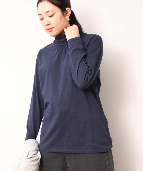 MB mint breeze(エムビーミントブリーズ)の「【L~5L 大きいサイズ】【プレスウォーム】 タートルネックT(Tシャツ/カットソー・レディース・ブラック×ホワイト/グレー/ネイビー/ブルー/グリーン/ブラック・3L/4L/5L/LL/L)」の5枚目の写真