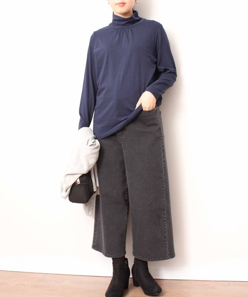 MB mint breeze(エムビーミントブリーズ)の「【L~5L 大きいサイズ】【プレスウォーム】 タートルネックT(Tシャツ/カットソー・レディース・ブラック×ホワイト/グレー/ネイビー/ブルー/グリーン/ブラック・3L/4L/5L/LL/L)」の15枚目の写真